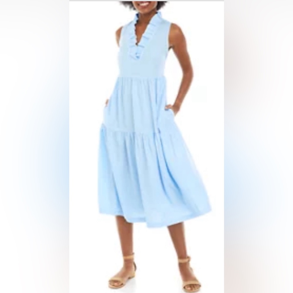 Crown & Ivy blue long dress size Small